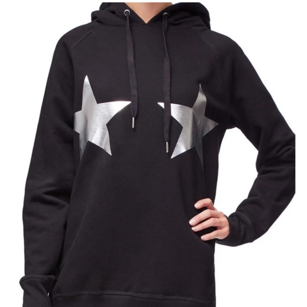 GOOD AMERICAN GOODIES STARS & STRIPES HOODIE Long Sz 0/1 / SMALL oversized T01